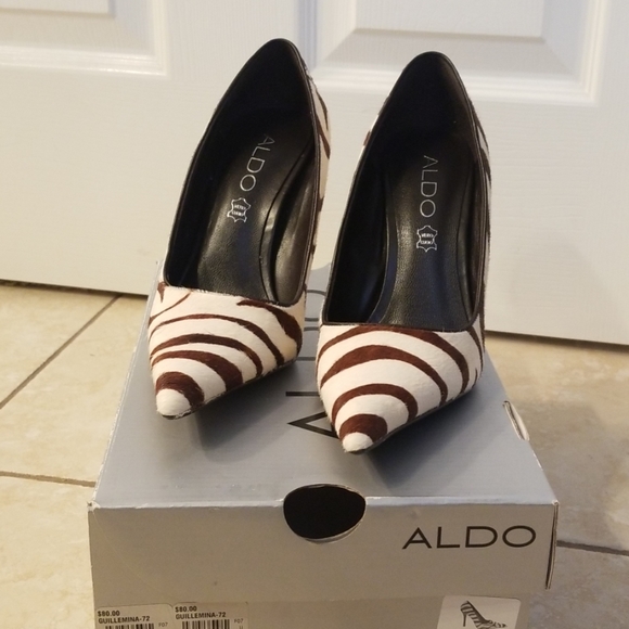 Aldo Shoes - NEVER WORN brown strip heels